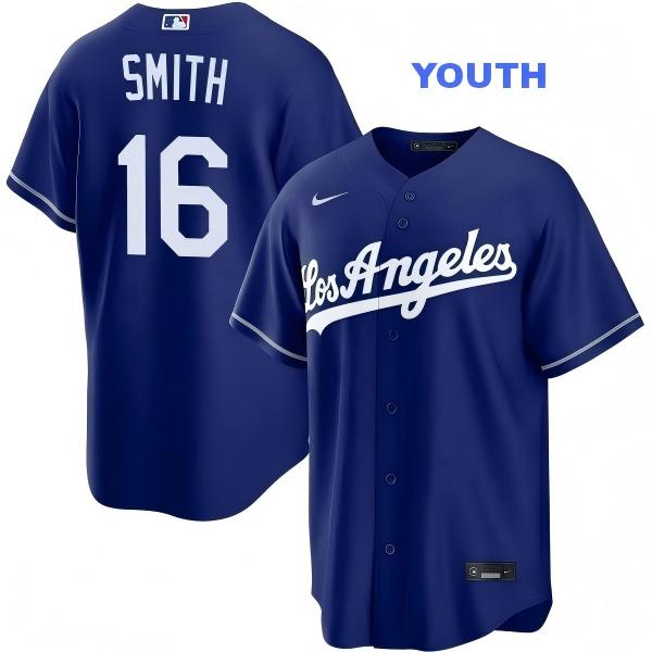 Youth Los Angeles Dodgers 16 Will Smith Royal Alternate Stitched Baseball Jersey