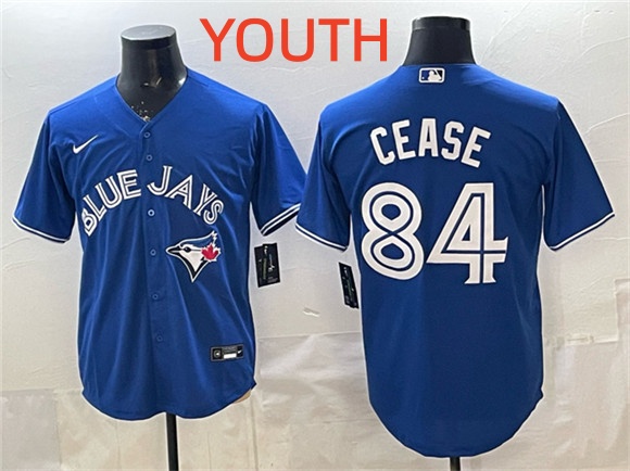 Youth Toronto Blue Jays #84 Dylan Cease Blue 2025 Cool Base Stitched Baseball Jersey