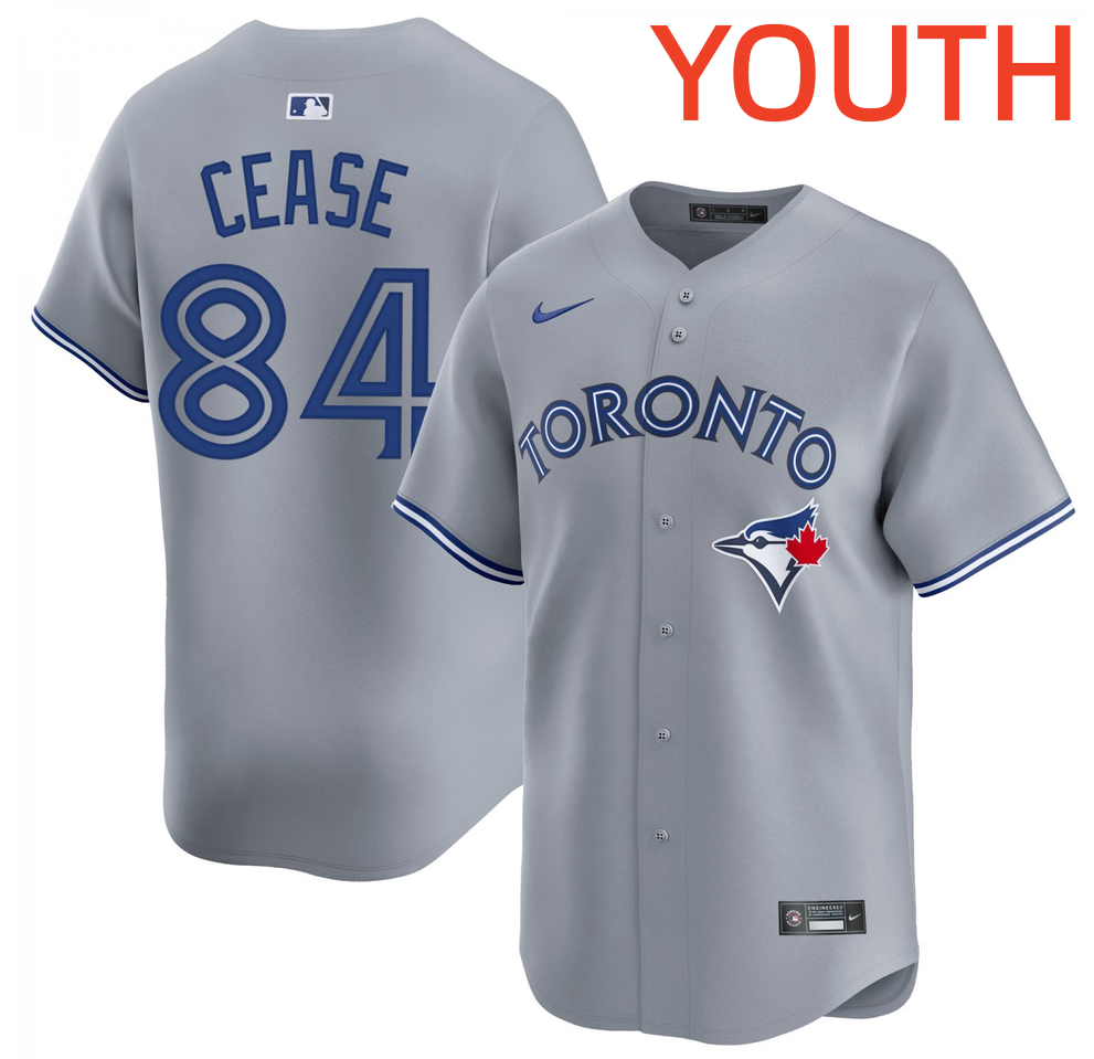 Youth Toronto Blue Jays #84 Dylan Cease Gray Cool Base Stitched Baseball Jersey