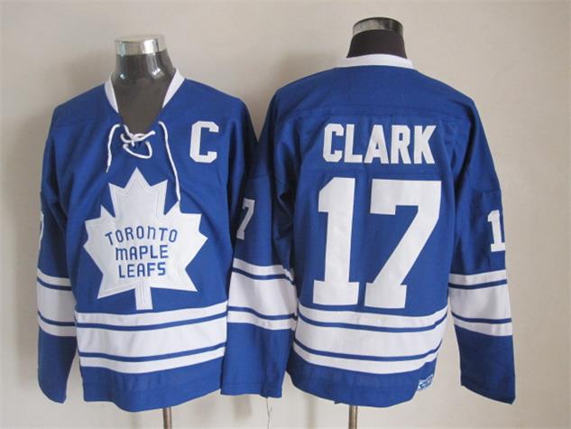 Men's Toronto Maple Leafs #17 Wendel Clark Blue Throwback CCM Jersey