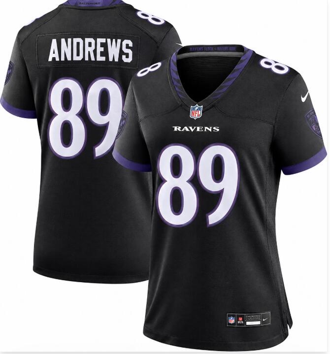 Women's Baltimore Ravens #89 Mark Andrews Nike 2026 FUSE Alternate Black Home Team Jersey