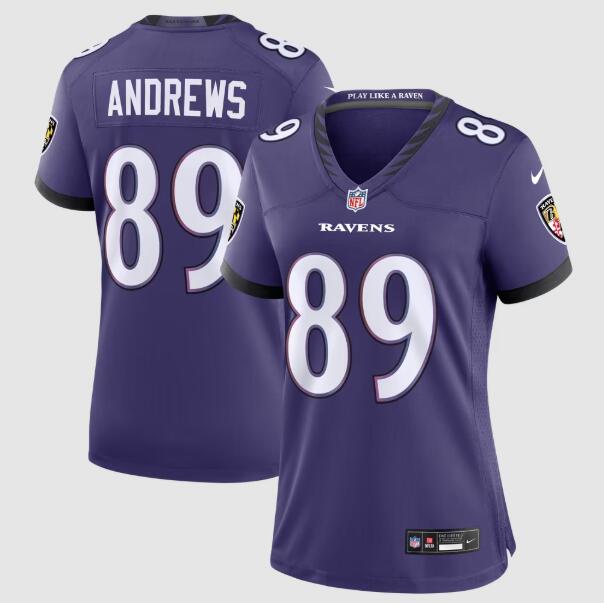 Women's Baltimore Ravens #89 Mark Andrews Nike 2026 FUSE Alternate Purple Team Jersey