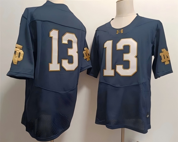 Mens Notre Dame Fighting Irish #13 Riley Leonard 2025 Navy College Football Game Jersey