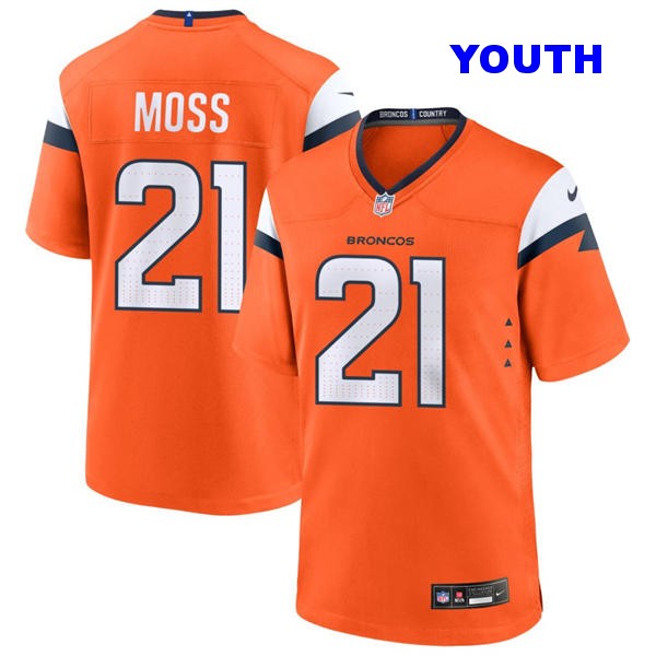 Youth Denver Broncos #21 Riley Moss Nike Orange Vapor F.U.S.E. Limited Player Jersey