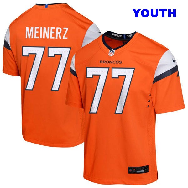 Youth Denver Broncos #77 Quinn Meinerz Nike Orange Vapor Limited Jersey
