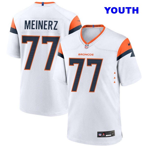 Youth Denver Broncos #77 Quinn Meinerz Nike White Vapor Limited Jersey