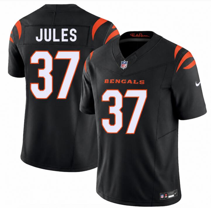 Men's Cincinnati Bengals #37 P.J. Jules Black 2026 Draft F.U.S.E. Vapor Untouchable Limited Football Stitched Jersey