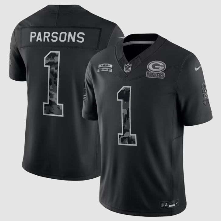 Men's Green Bay Packers #1 Micah Parsons 2026 Salute to Service FUSE Stitched Nike Jersey