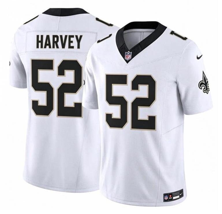 Men's New Orleans Saints #52 Richard Harvey White 2026 F.U.S.E Vapor Limited Football Stitched Jersey
