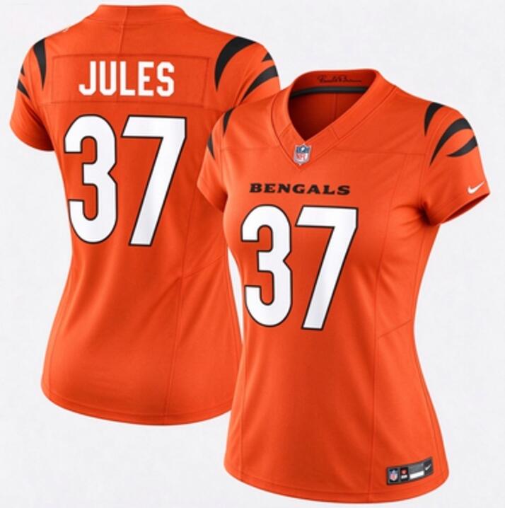 Women Cincinnati Bengals #37 P.J. Jules Orange 2026 F.U.S.E. Vapor Untouchable Limited Football Stitched