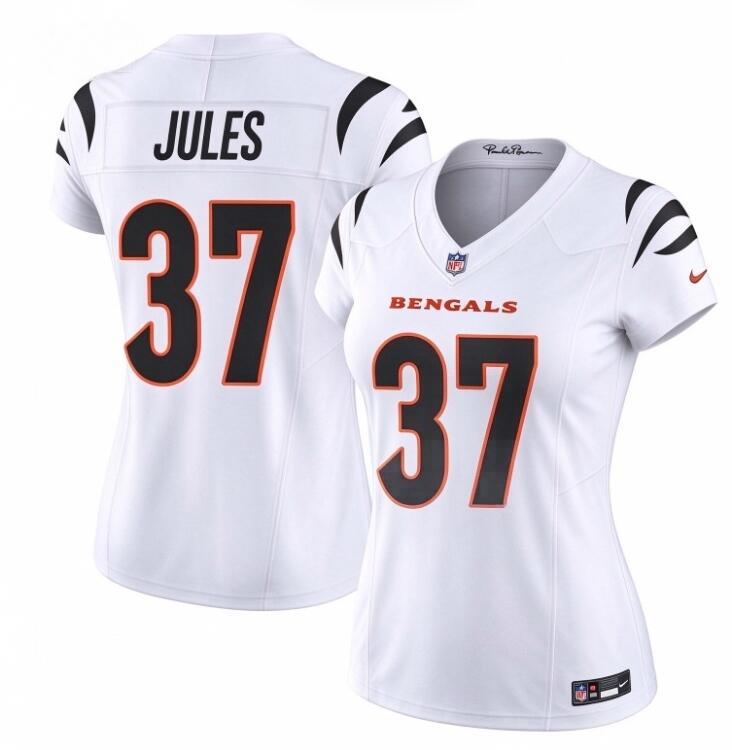 Women Cincinnati Bengals #37 P.J. Jules White 2025 F.U.S.E. Vapor Untouchable Limited Stitched Football Jersey
