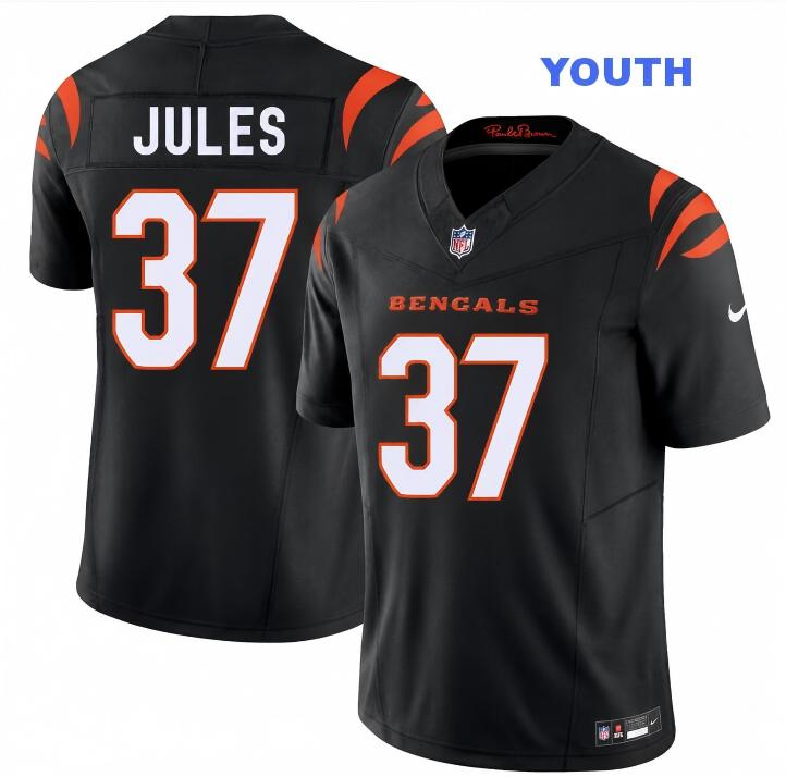 Youth Cincinnati Bengals #37 P.J. Jules Black 2026 Draft F.U.S.E. Vapor Untouchable Limited Football Stitched Jersey