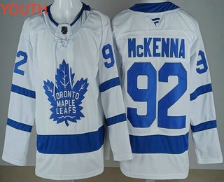 Youth Toronto Maple Leafs #92 Gavin McKenna White Authentitc Jersey