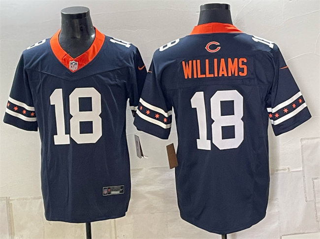 Men's Chicago Bears #18 Caleb Williams Navy 2026 F.U.S.E. Limited Football Stitched Jersey