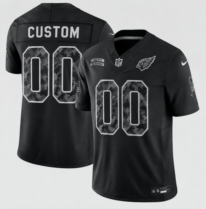 Custom Arizona Cardinals Black 2026 F.U.S.E. Salute to Service Limited Football Stitched Jersey