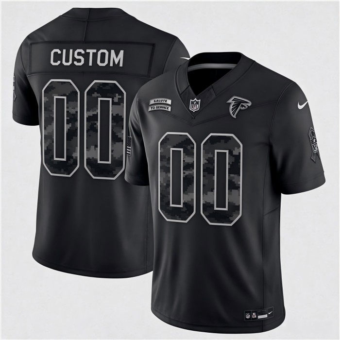 Custom Atlanta Falcons Black F.U.S.E. 2026 Salute to Service Limited Football Stitched Jersey