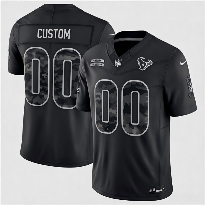 Custom Houston Texans Black F.U.S.E. 2026 Salute to Service Limited Football Stitched Jersey