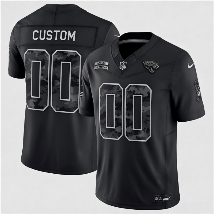 Custom Jacksonville Jaguars Black F.U.S.E. 2026 Salute to Service Limited Football Stitched Jersey