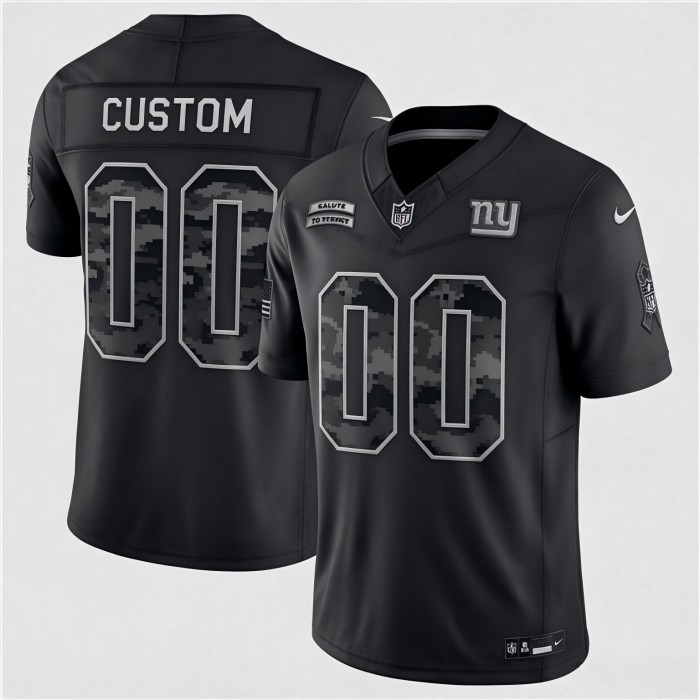 Custom New York Giants Black F.U.S.E. 2026 Salute to Service Limited Football Stitched Jersey