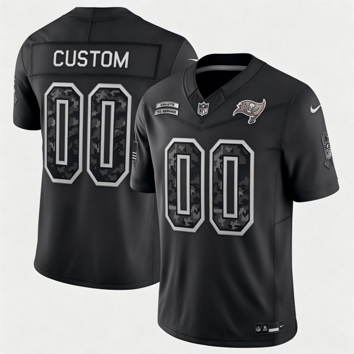Custom Tampa Bay Buccaneers Black 2026 F.U.S.E. Salute to Service Limited Football Stitched Jersey