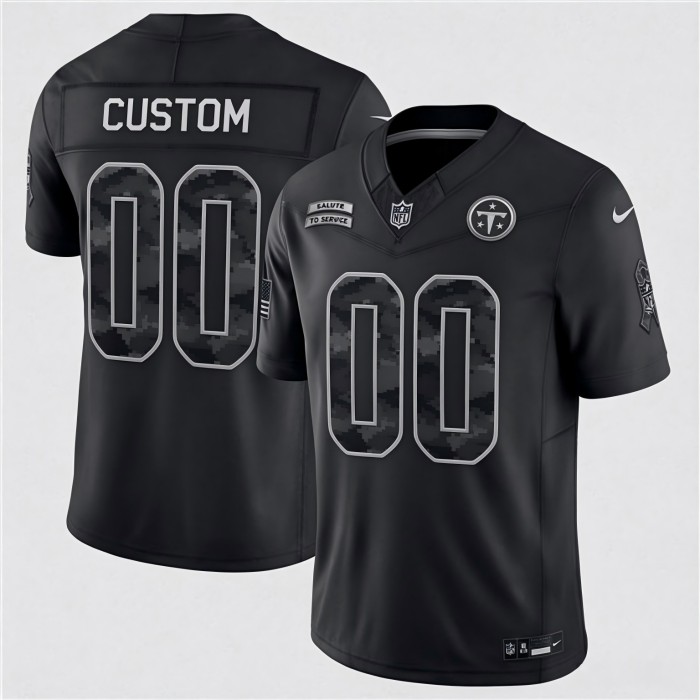 Custom Tennessee Titans Black F.U.S.E. 2026 Salute to Service Limited Football Stitched Jersey