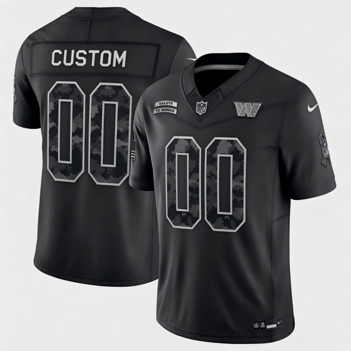 Custom Washington Commanders Black 2026 F.U.S.E. Salute to Service Limited Football Stitched Jersey