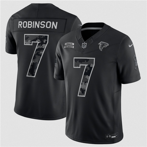 Men's Atlanta Falcons #7 Bijan Robinson Black F.U.S.E. 2026 Salute to Service Limited Football Stitched Jersey