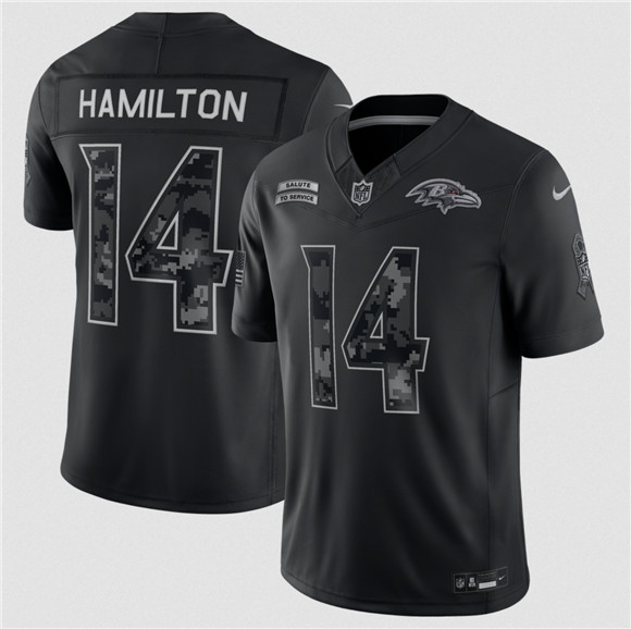 Men's Baltimore Ravens #14 Kyle Hamilton Black F.U.S.E. 2026 Salute to Service Limited Football Stitched Jersey