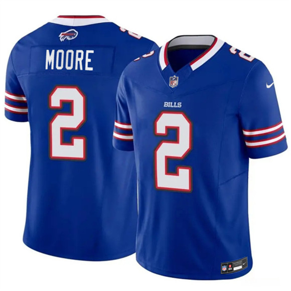 Men's Buffalo Bills #2 D.J. Moore Blue 2026 F.U.S.E. Vapor Untouchable Limited Football Stitched Jersey