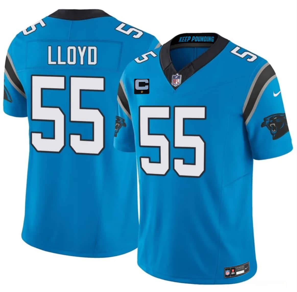 Men's Carolina Panthers #55 Devin Lloyd Blue 2026 F.U.S.E. 1-Star C Patch Vapor Limited Football Stitched Jersey