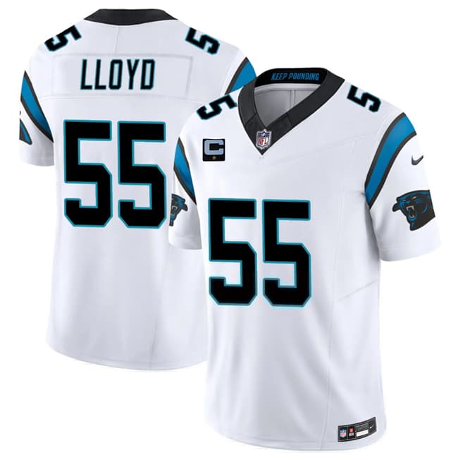 Men's Carolina Panthers #55 Devin Lloyd White 2026 F.U.S.E. 1-Star C Patch Vapor Limited Football Stitched Jersey