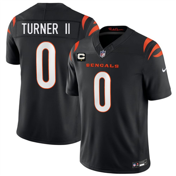 Men's Cincinnati Bengals #0 DJ Turner II Black 2026 F.U.S.E. 1-Star C Patch Vapor Untouchable Limited Football Stitched Jersey
