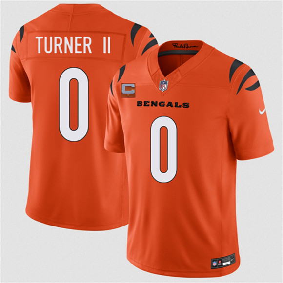 Men's Cincinnati Bengals #0 DJ Turner II Orange 2026 F.U.S.E. 1-Star C Patch Vapor Untouchable Limited Football Stitched Jersey