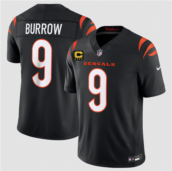 Men's Cincinnati Bengals #9 Joe Burrow Black 2026 F.U.S.E. 4-Star C Patch Vapor Untouchable Limited Football Stitched Jersey