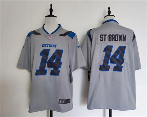 Men's Detroit Lions #14 Amon-Ra St. Brown Silver 2026 Rivalries Collection Limited Football Stitched Jersey