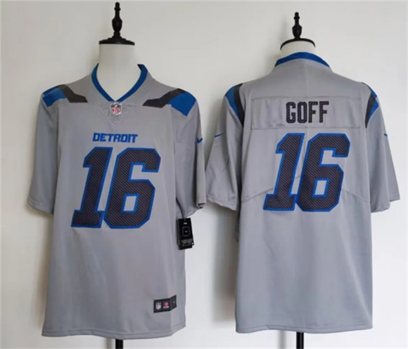 Men's Detroit Lions #16 Jared Goff Silver 2026 Rivalries Collection Limited Football Stitched Jersey