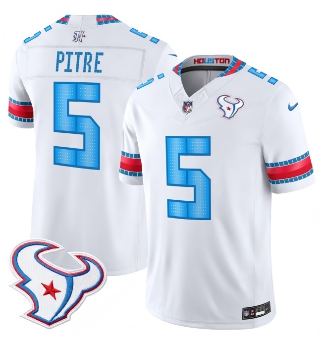 Men's Houston Texans #5 Jalen Pitre White 2026 F.U.S.E. Rivalries Collection Limited Football Stitched Jersey
