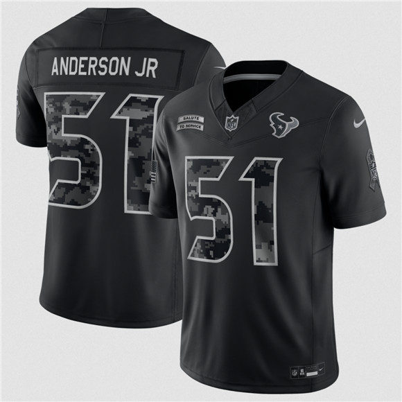 Men's Houston Texans #51 Will Anderson Jr. Black F.U.S.E. 2026 Salute to Service Limited Football Stitched Jersey