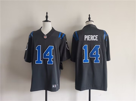 Men's Indianapolis Colts #14 Alec Pierce Dark Gray 2026 Rivalries Collection Limited Football Stitched Jersey