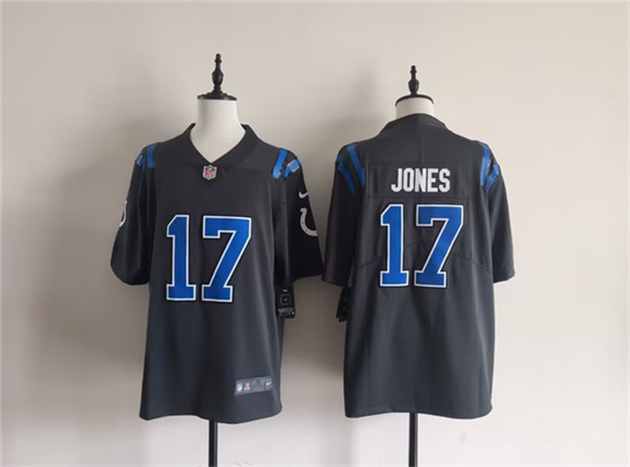 Men's Indianapolis Colts #17 Daniel Jones Dark Gray 2026 Rivalries Collection Limited Football Stitched Jersey