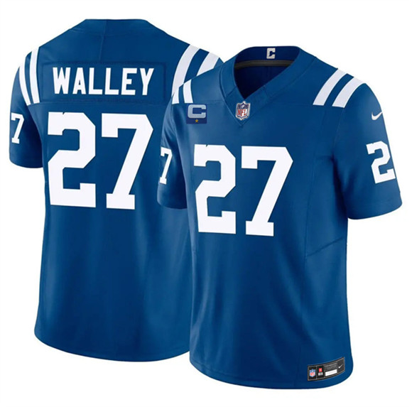 Men's Indianapolis Colts #27 Justin Walley Blue 2026 F.U.S.E. 1-Star C Patch Vapor Limited Football Stitched Jersey