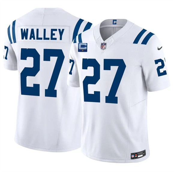 Men's Indianapolis Colts #27 Justin Walley White 2026 F.U.S.E. 1-Star C Patch Vapor Limited Football Stitched Jersey