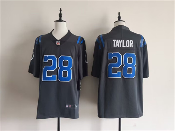 Men's Indianapolis Colts #28 Jonathan Taylor Dark Gray 2026 Rivalries Collection Limited Football Stitched Jersey