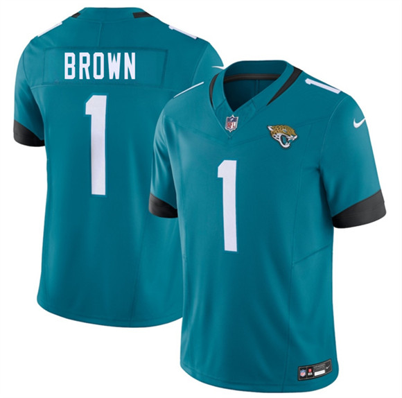 Men's Jacksonville Jaguars #1 Montaric Brown Teal 2026 F.U.S.E. Vapor Untouchable Limited Football Stitched Jersey