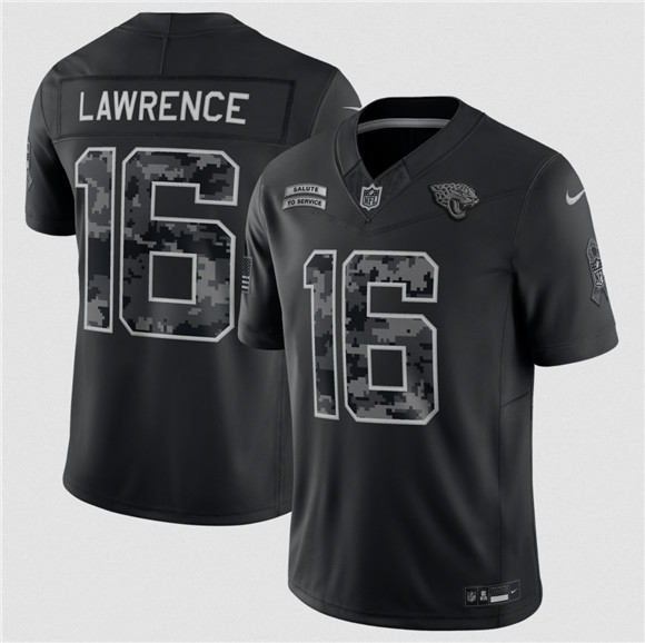 Men's Jacksonville Jaguars #16 Trevor Lawrence Black F.U.S.E. 2026 Salute to Service Limited Football Stitched Jersey