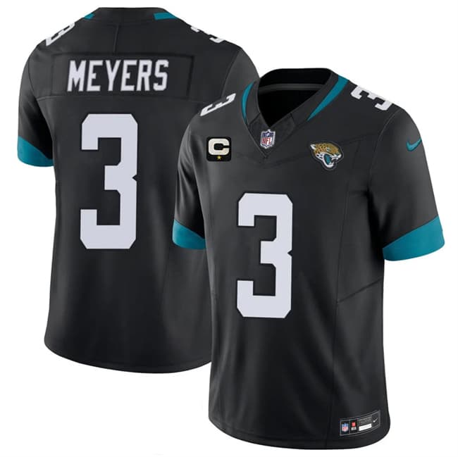 Men's Jacksonville Jaguars #3 Jakobi Meyers Black 2026 F.U.S.E. 1-Star C Patch Vapor Limited Football Stitched Jersey