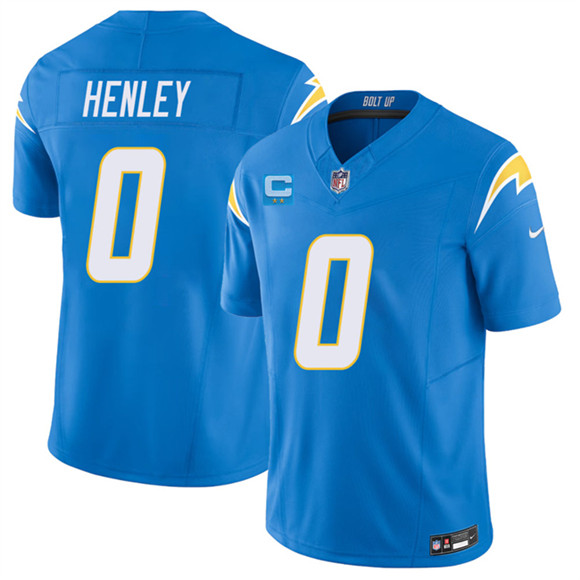 Men's Los Angeles Chargers #0 Daiyan Henley Blue 2026 F.U.S.E. 2-Star C Patch Vapor Limited Football Stitched Jersey