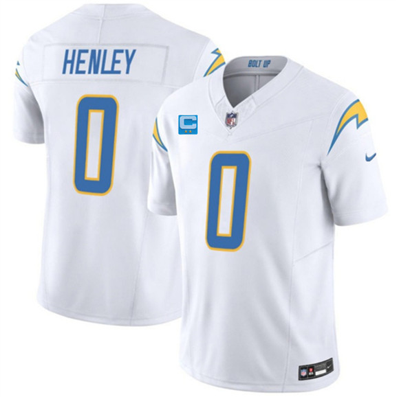 Men's Los Angeles Chargers #0 Daiyan Henley White 2026 F.U.S.E. 2-Star C Patch Vapor Limited Football Stitched Jersey