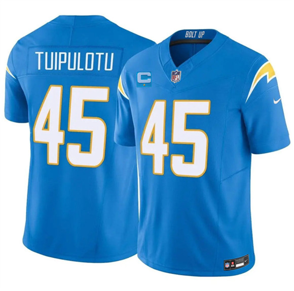 Men's Los Angeles Chargers #45 Tuli Tuipulotu Blue 2026 F.U.S.E. 1-Star C Patch Vapor Limited Football Stitched Jersey