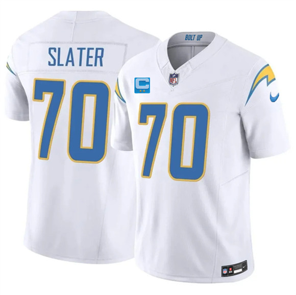 Men's Los Angeles Chargers #70 Rashawn Slater White 2026 F.U.S.E. 2-Star C Patch Vapor Limited Football Stitched Jersey